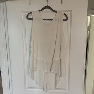 Patrizia Luca Cream Layered Sleeveless Blouse